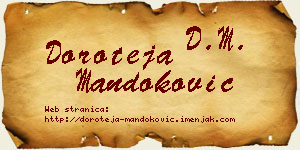 Doroteja Mandoković vizit kartica